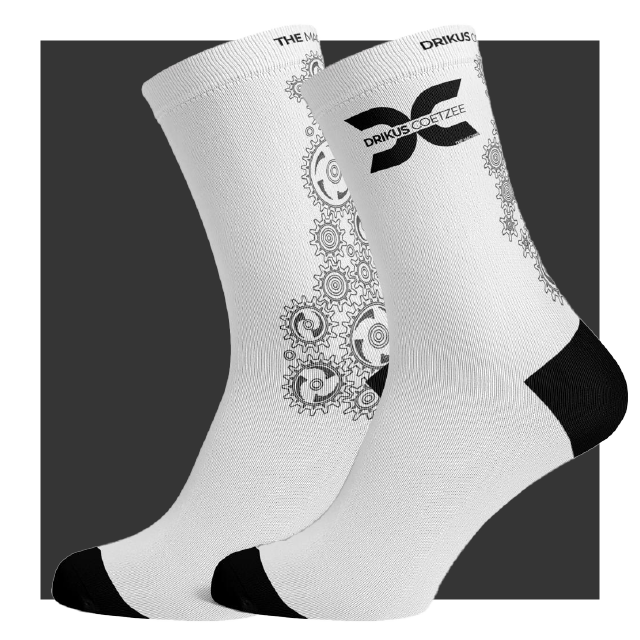 DC White Cycling Socks